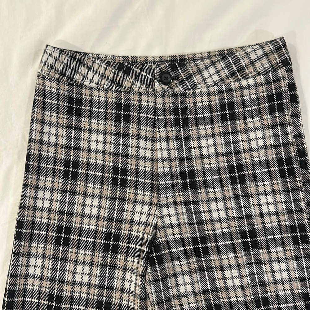Plaid flare crop pant